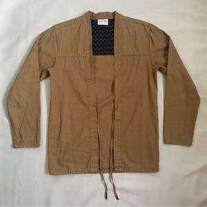 Akashi Kama Noragi Jacket Unisex Brown Coffee Japanese Cotton Small